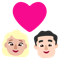 Couple with Heart- Woman- Man- Medium-Light Skin Tone- Light Skin Tone emoji on Microsoft